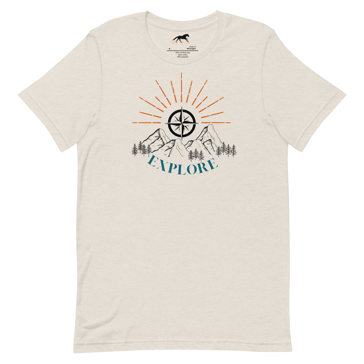 Unisex T-shirt - Mountains, compass, explore