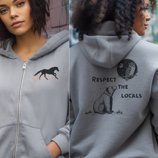 Unisex Heavy Blend Zip Hoodie- Respect wildlife, back design