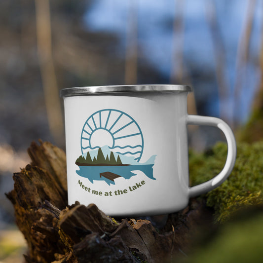 Enamel Mug- sturdy camping, fishing at the lake