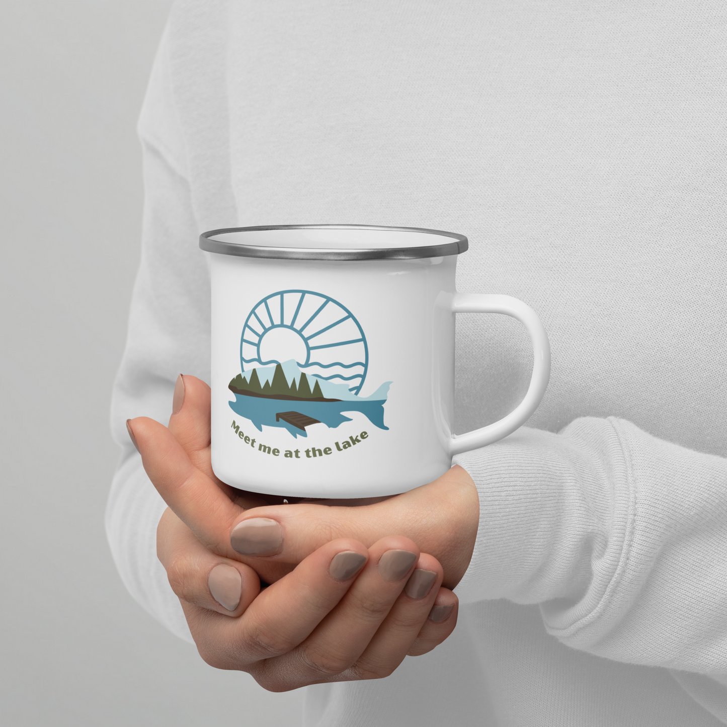 Enamel Mug- sturdy camping, fishing at the lake