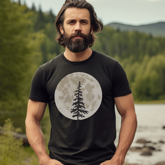 Unisex T-shirt - Moon and lone pine tree