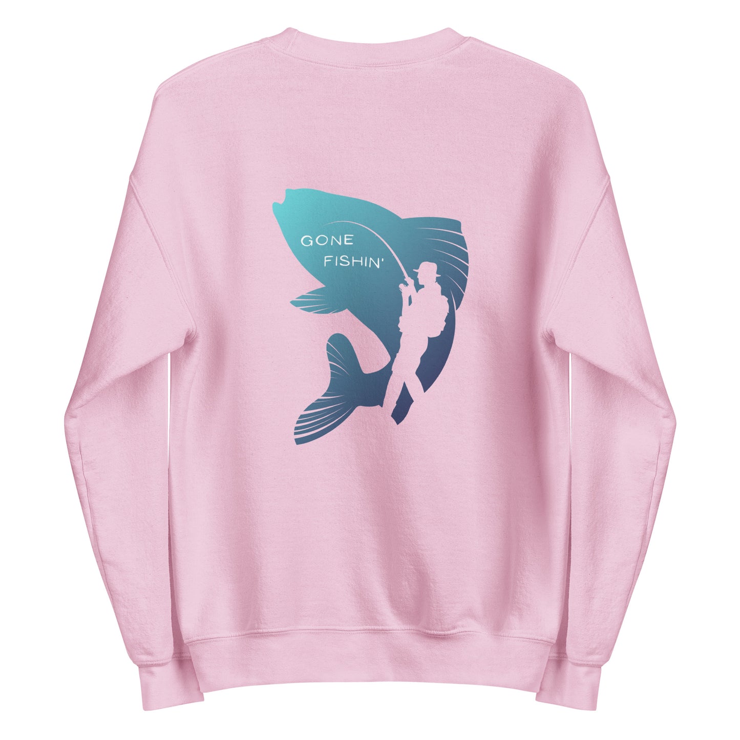 Unisex Sweatshirt-Back design, gone fishin'