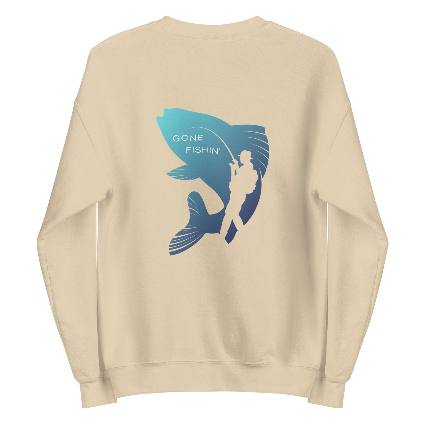 Unisex Sweatshirt-Back design, gone fishin'