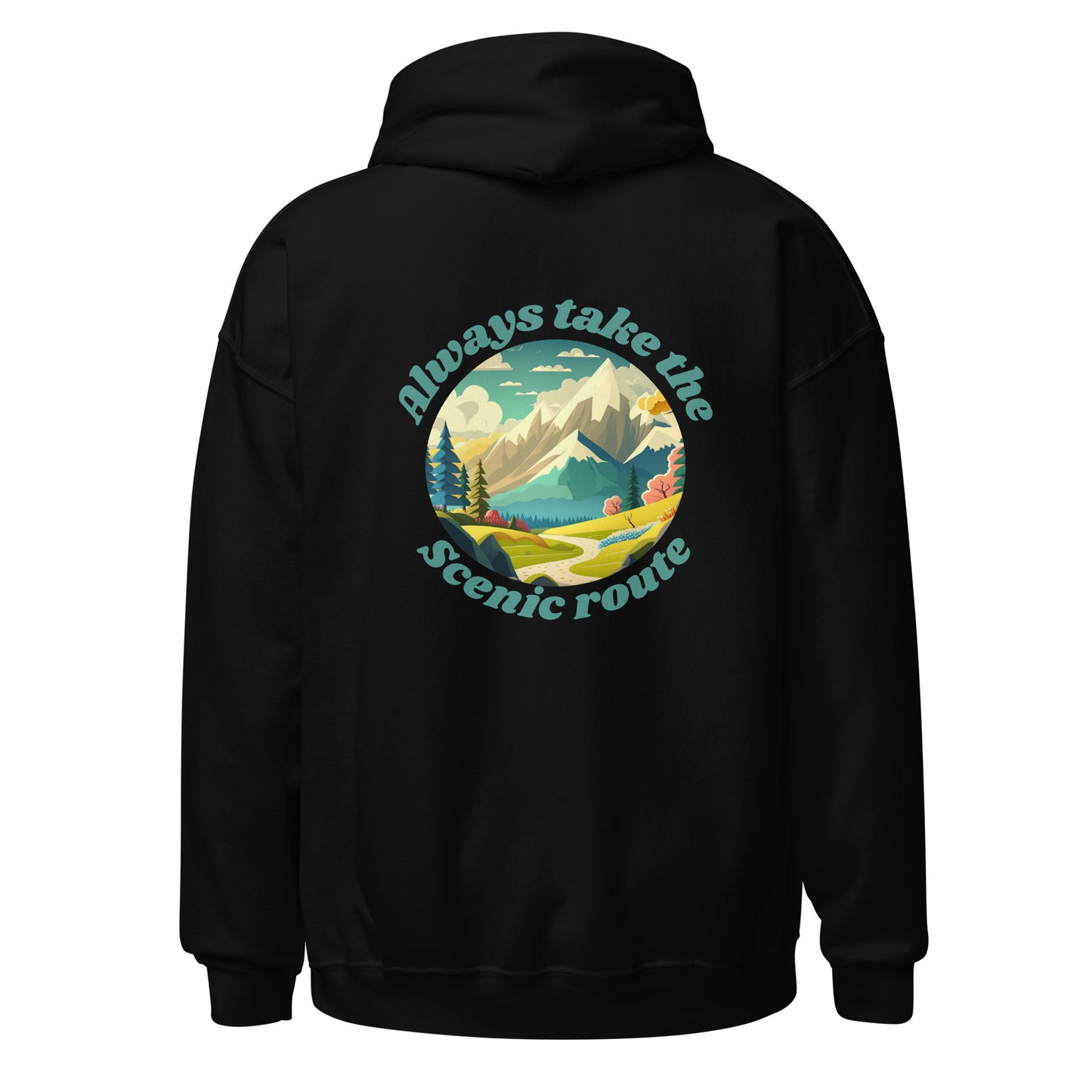 Unisex Hoodie- back design, scenic route