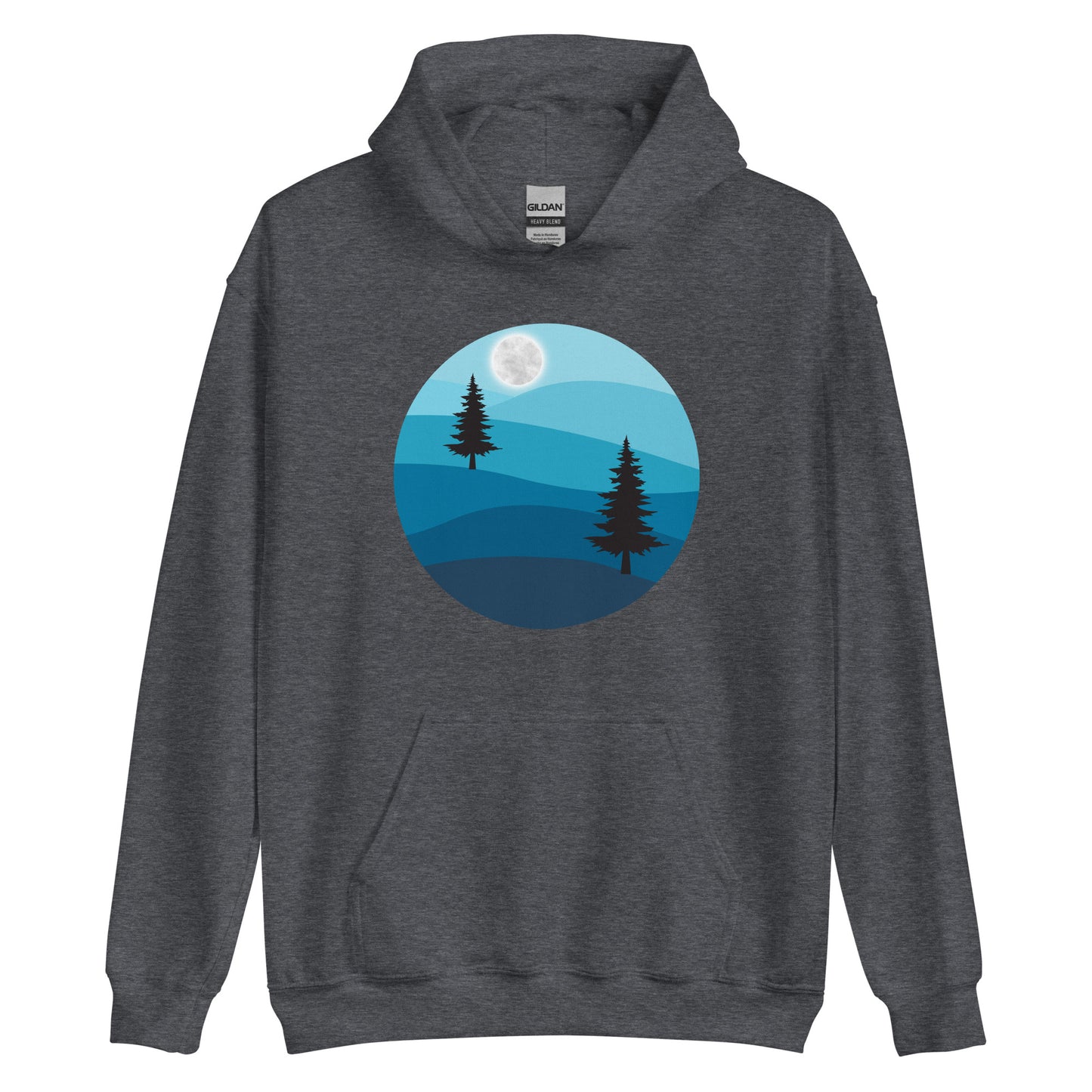 Unisex Hoodie- trees and moon