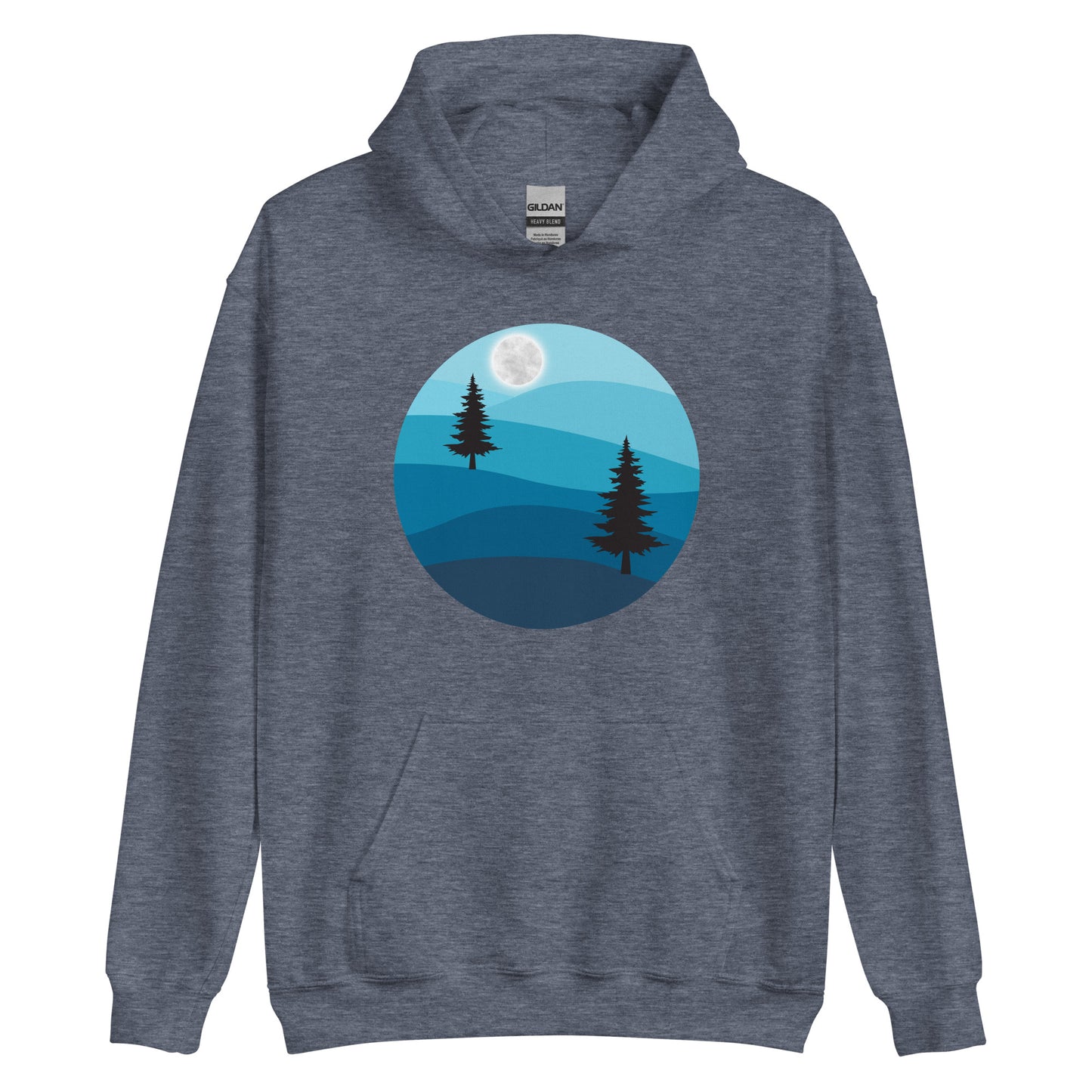 Unisex Hoodie- trees and moon