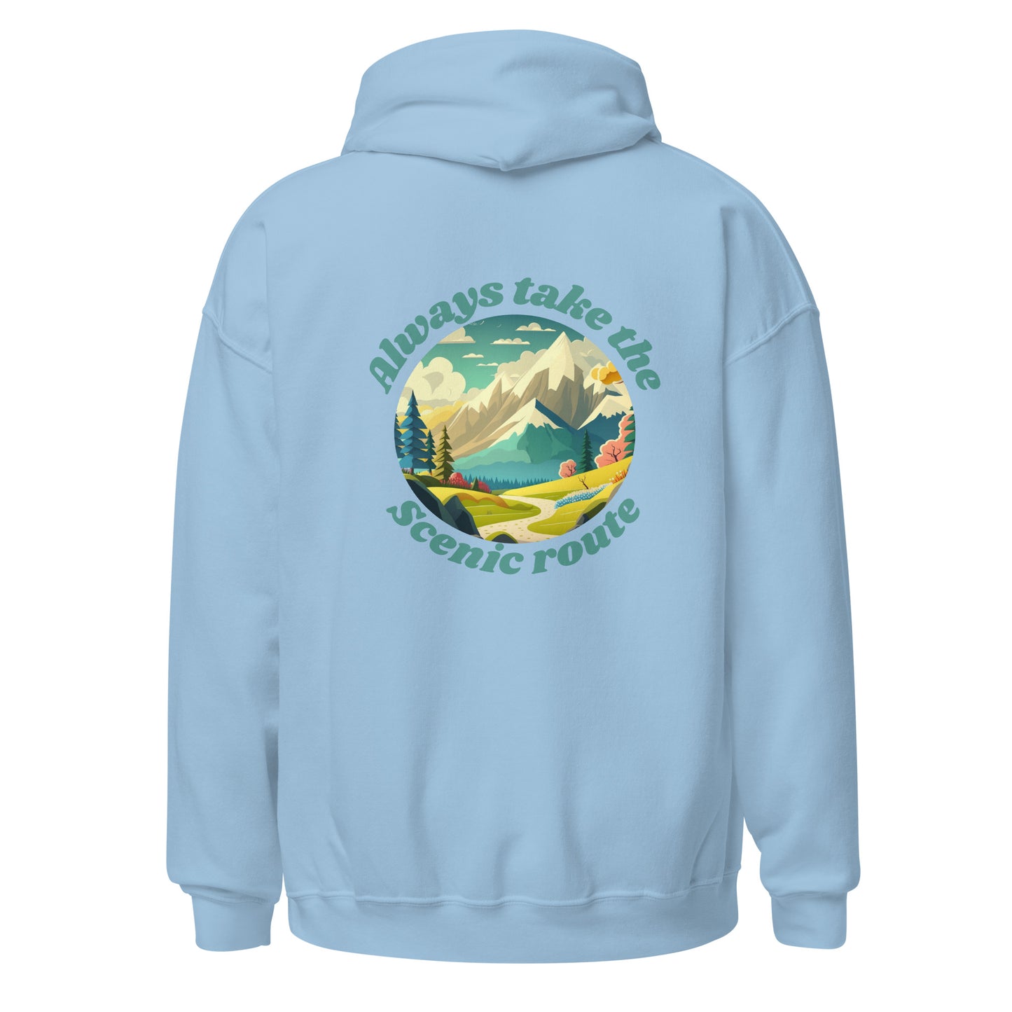 Unisex Hoodie- back design, scenic route