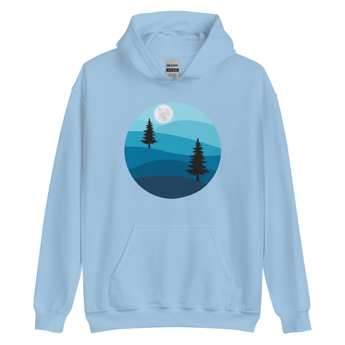 Unisex Hoodie- trees and moon