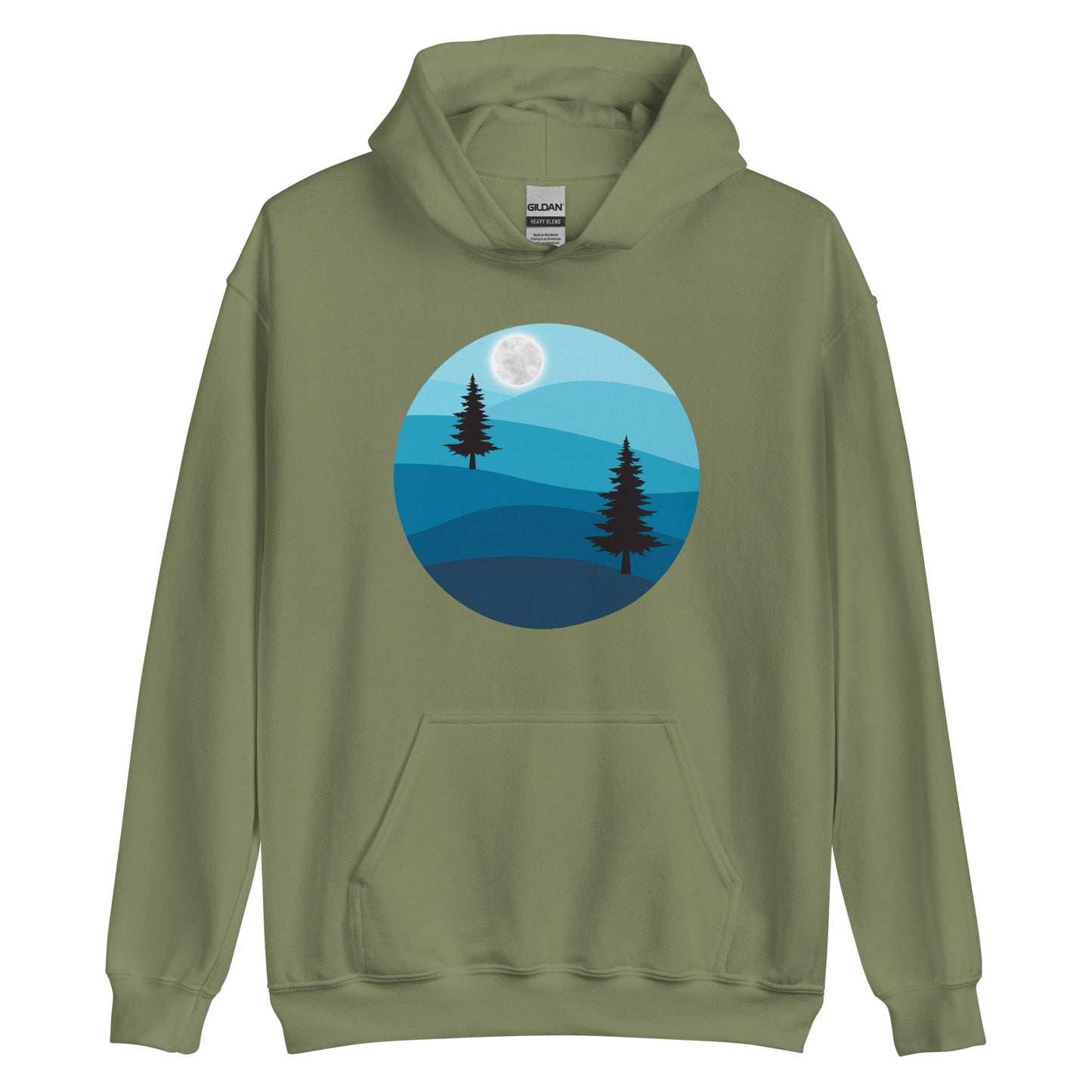 Unisex Hoodie- trees and moon