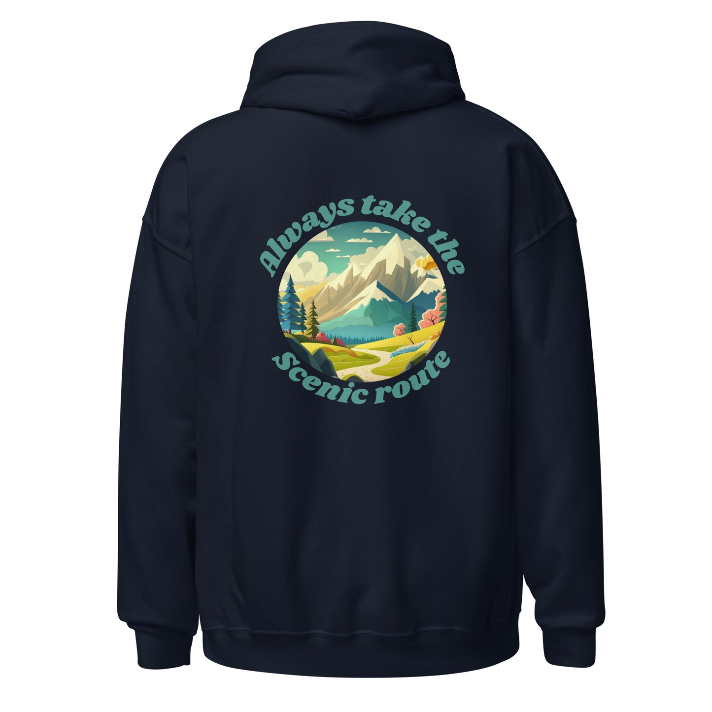 Unisex Hoodie- back design, scenic route