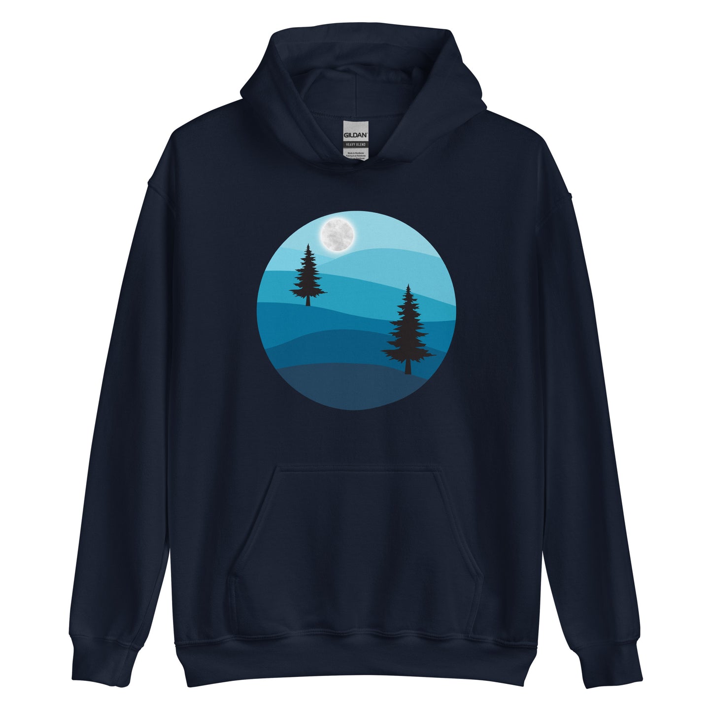 Unisex Hoodie- trees and moon