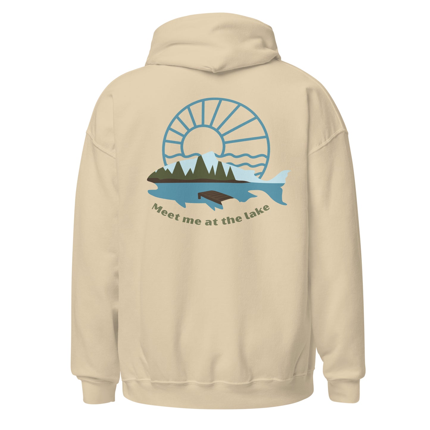 Unisex Hoodie- Back design, fishing, lake