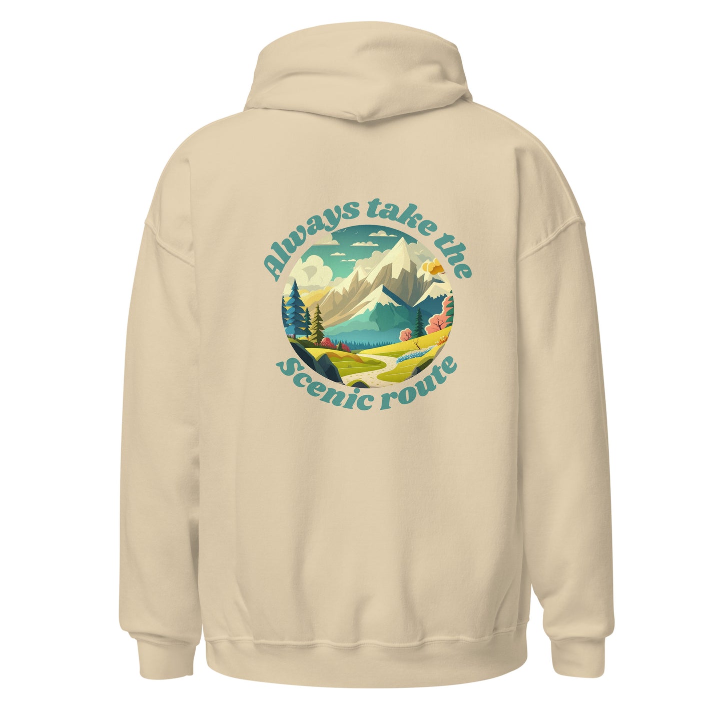 Unisex Hoodie- back design, scenic route