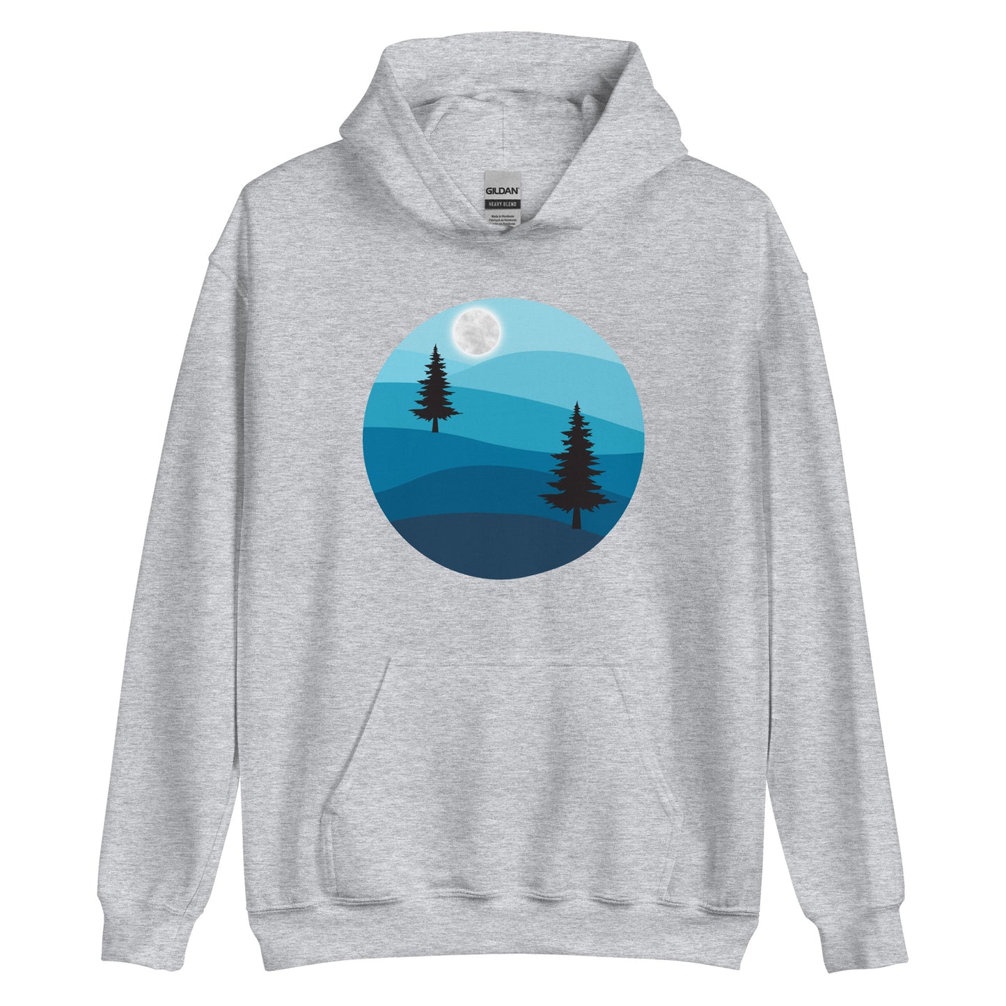 Unisex Hoodie- trees and moon