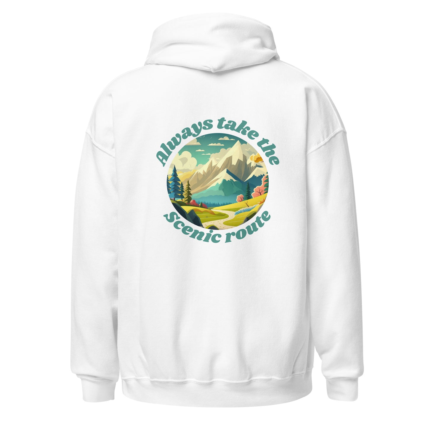 Unisex Hoodie- back design, scenic route