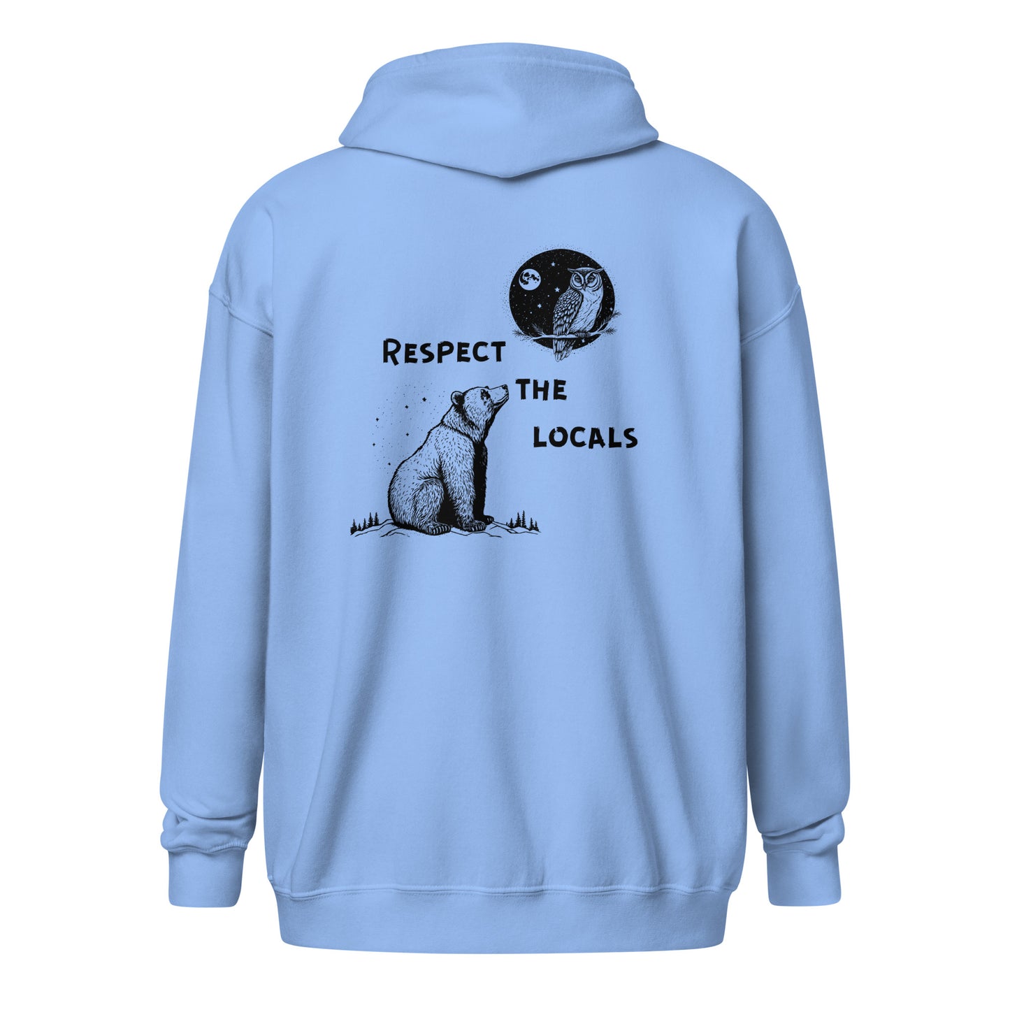 Unisex Heavy Blend Zip Hoodie- Respect wildlife, back design