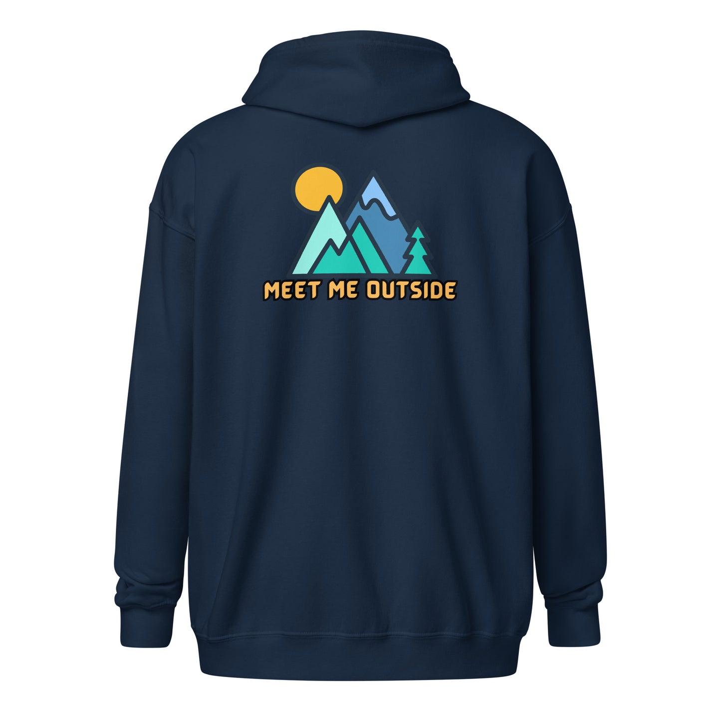 Unisex Heavy Blend Zip Hoodie- Meet me outside, back design