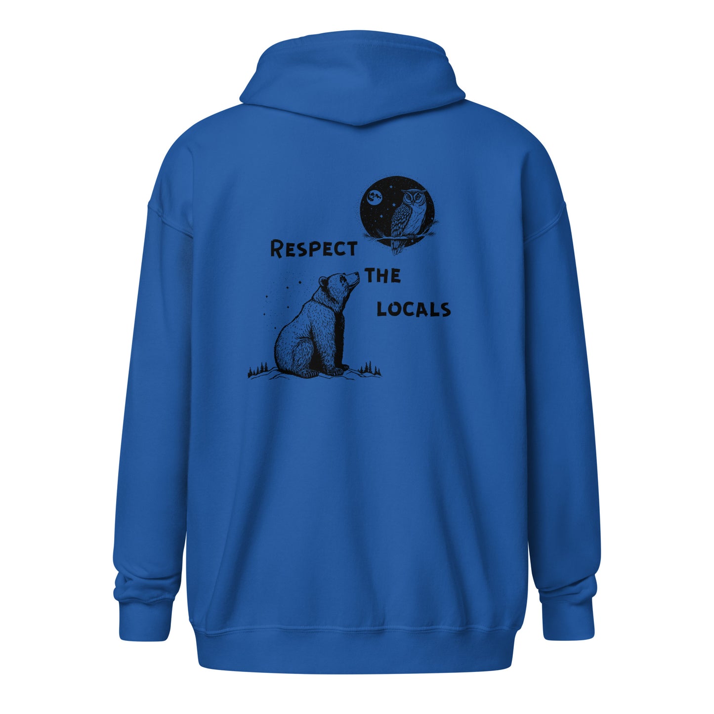 Unisex Heavy Blend Zip Hoodie- Respect wildlife, back design