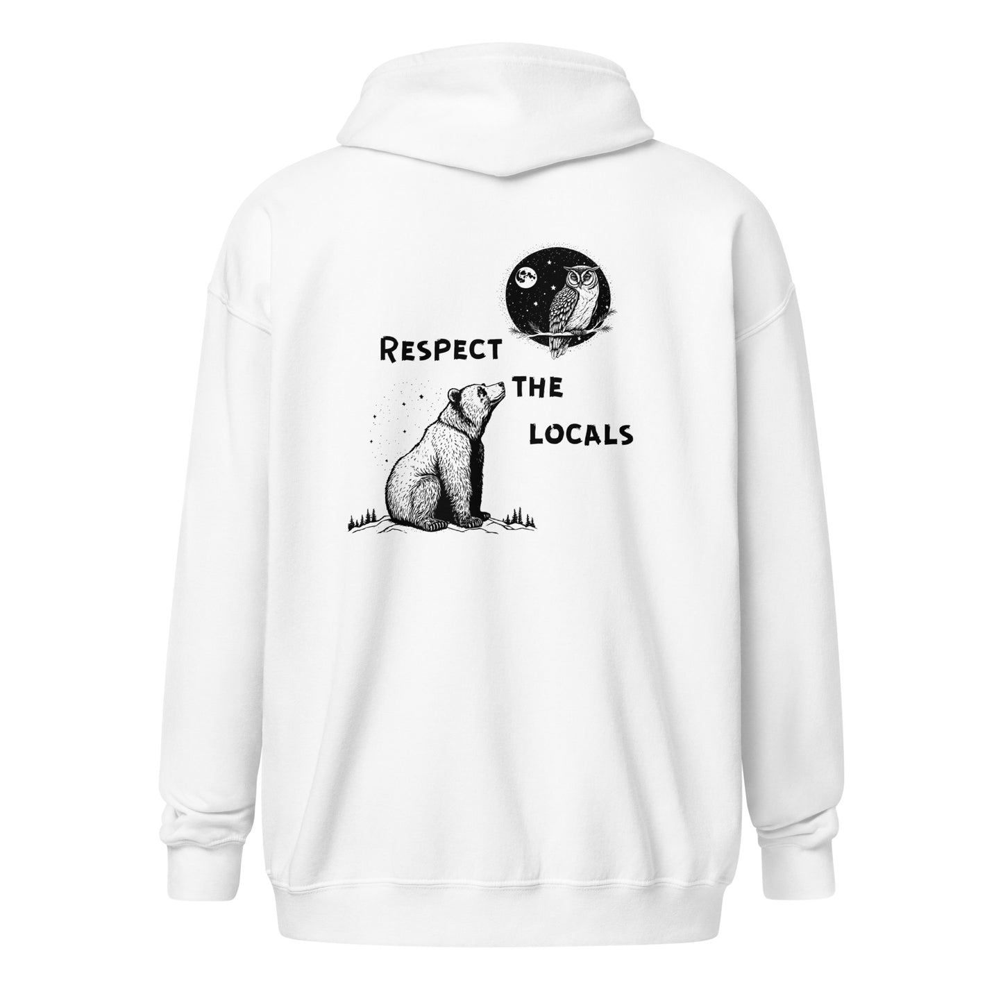 Unisex Heavy Blend Zip Hoodie- Respect wildlife, back design