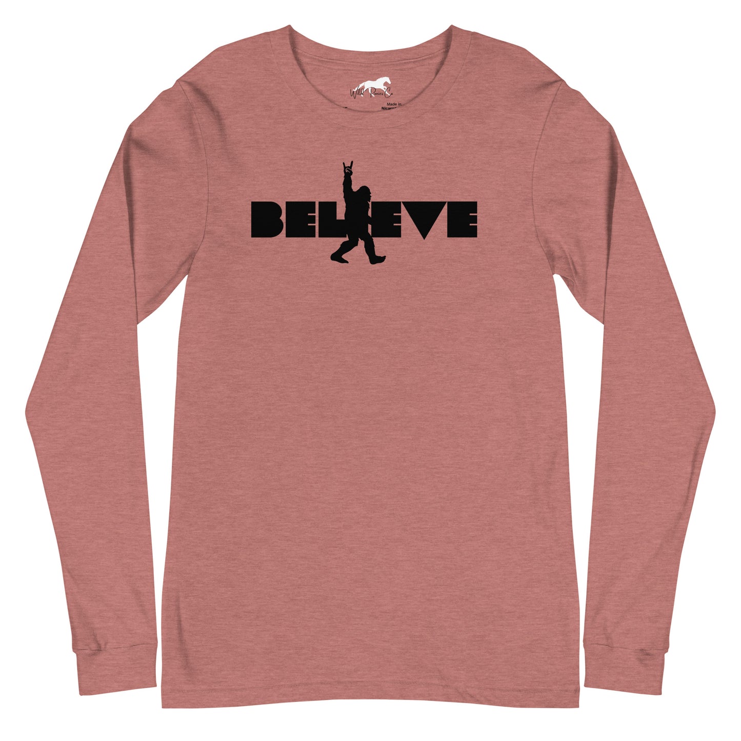 Unisex Long Sleeve Tee- Believe, Bigfoot