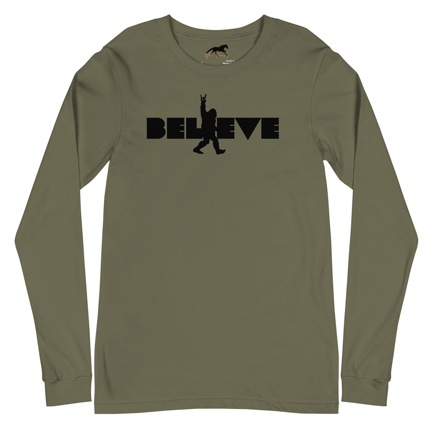 Unisex Long Sleeve Tee- Believe, Bigfoot