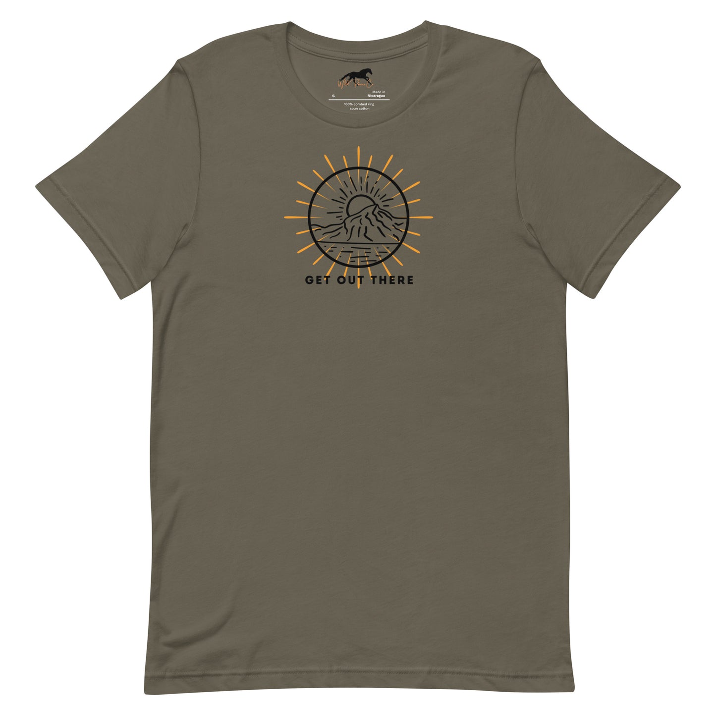 Unisex T-shirt - Sun, mountain in a circle