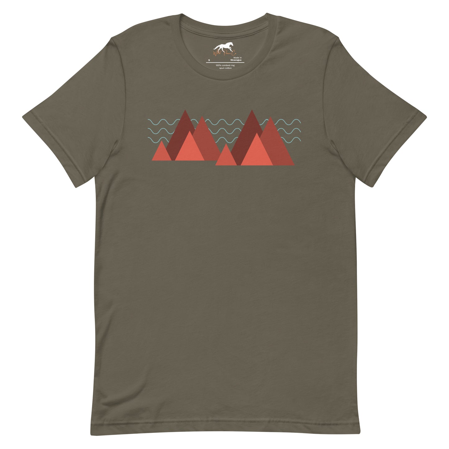 Unisex T-shirt Geometric mountains and clouds