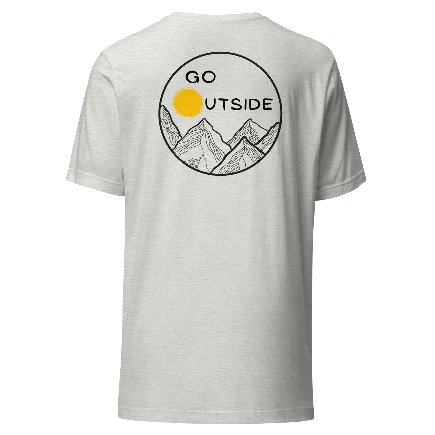 Unisex T-shirt - back design, go outside, mountains