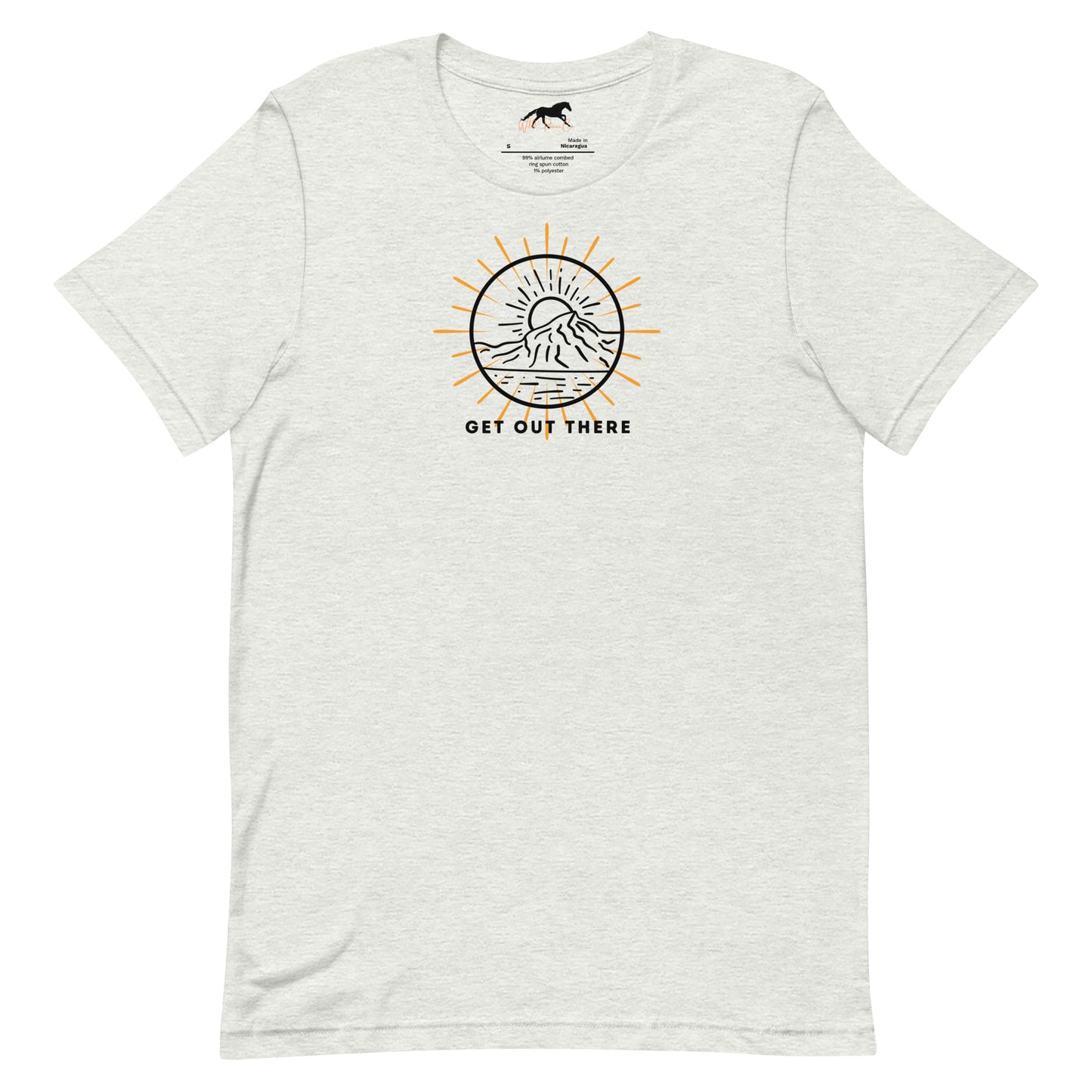 Unisex T-shirt - Sun, mountain in a circle