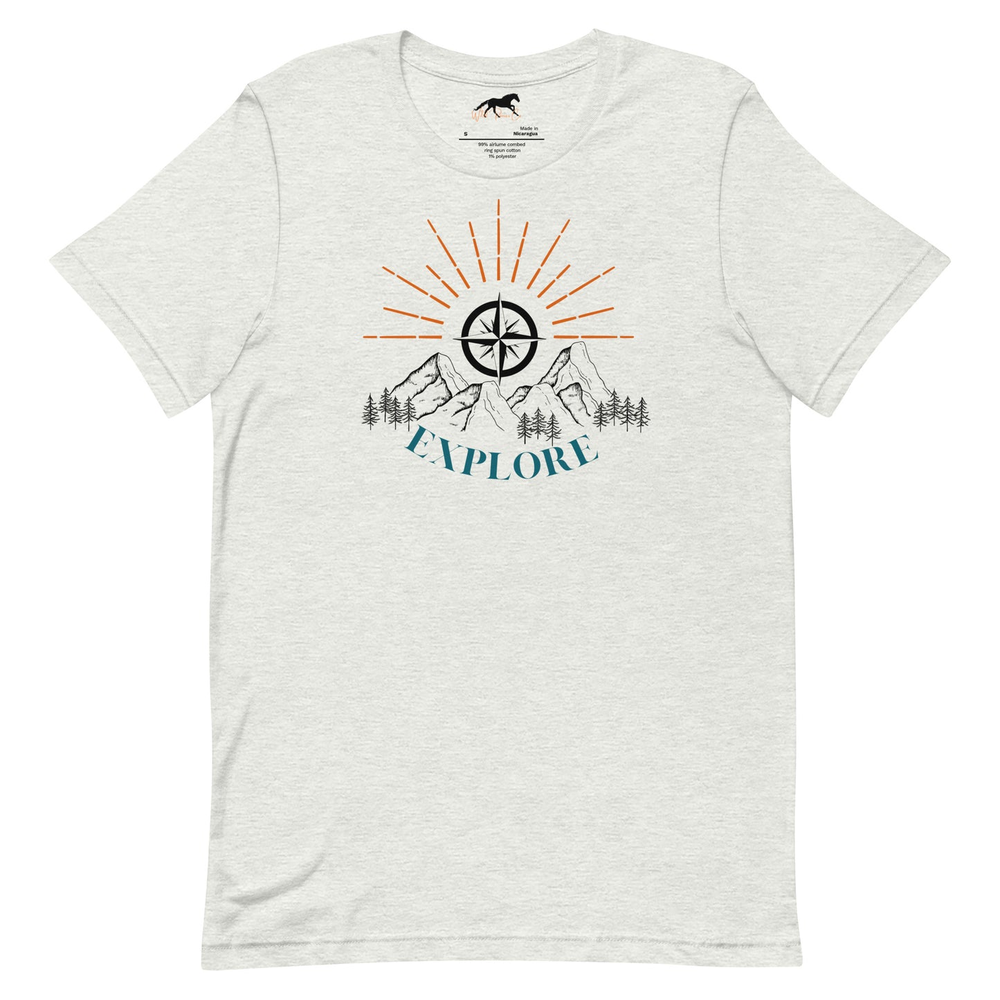 Unisex T-shirt - Mountains, compass, explore