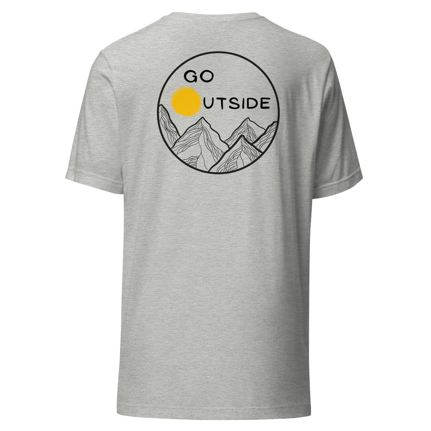 Unisex T-shirt - back design, go outside, mountains