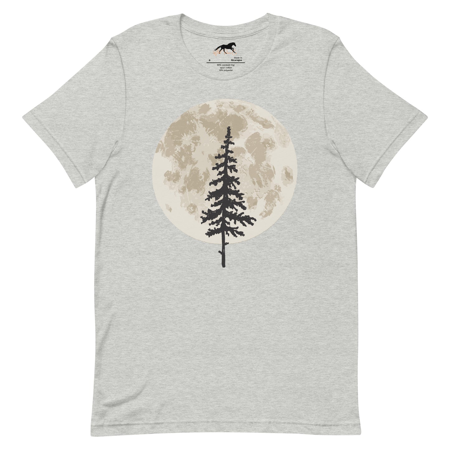 Unisex T-shirt - Moon and lone pine tree