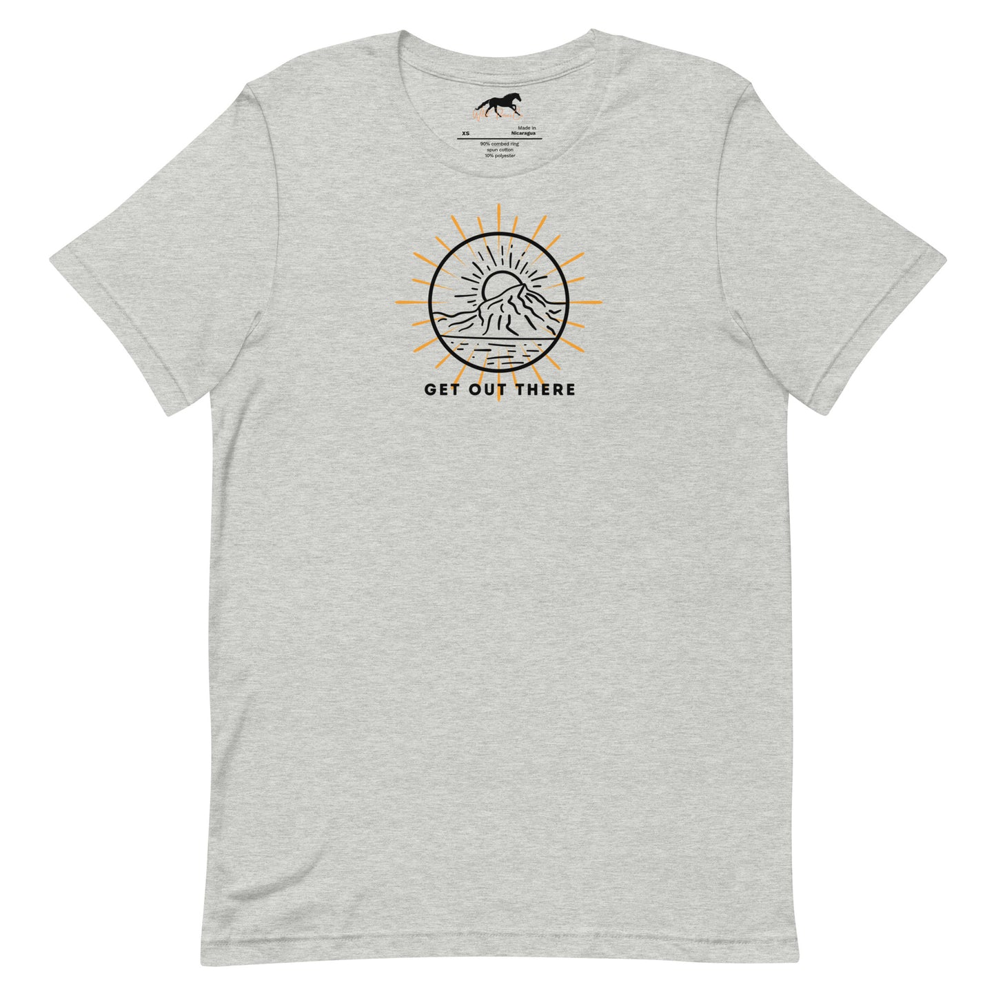 Unisex T-shirt - Sun, mountain in a circle