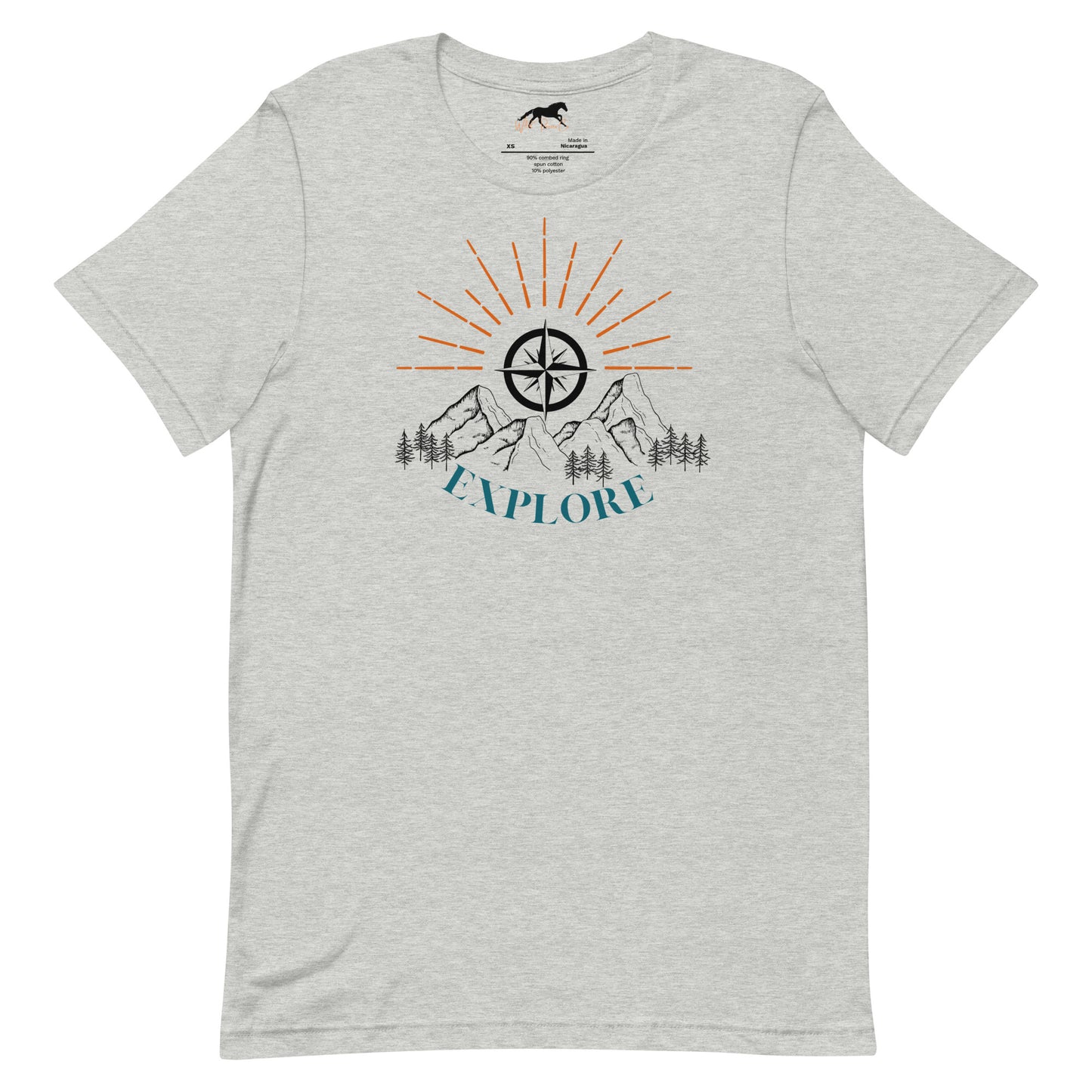 Unisex T-shirt - Mountains, compass, explore