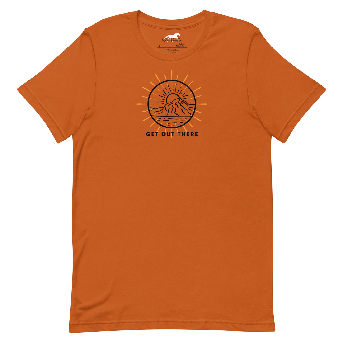 Unisex T-shirt - Sun, mountain in a circle