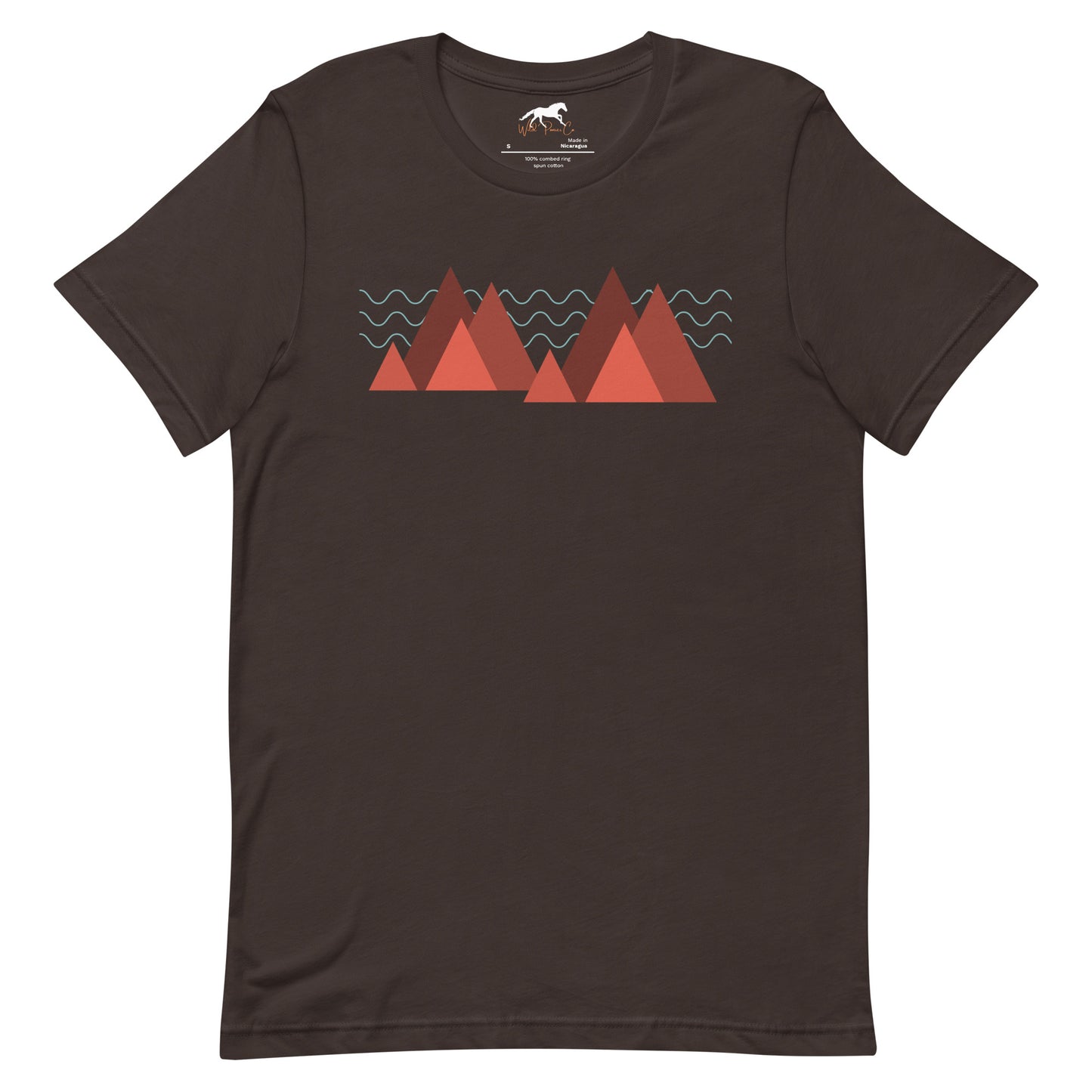 Unisex T-shirt Geometric mountains and clouds