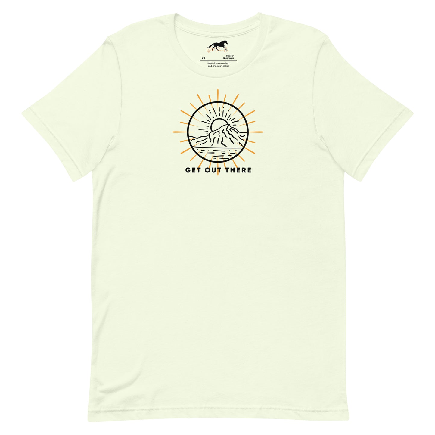 Unisex T-shirt - Sun, mountain in a circle