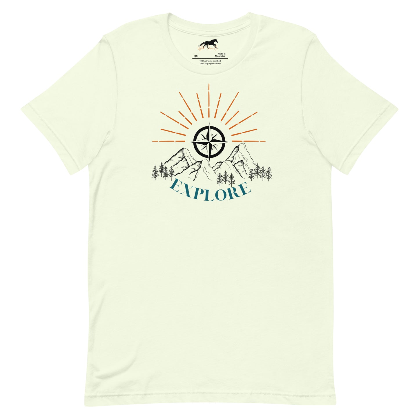 Unisex T-shirt - Mountains, compass, explore