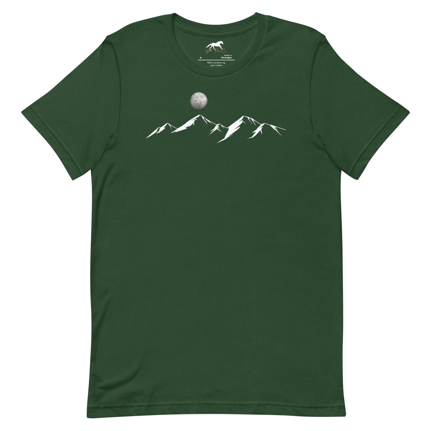 Unisex T-shirt with simply stated mountains and the moon