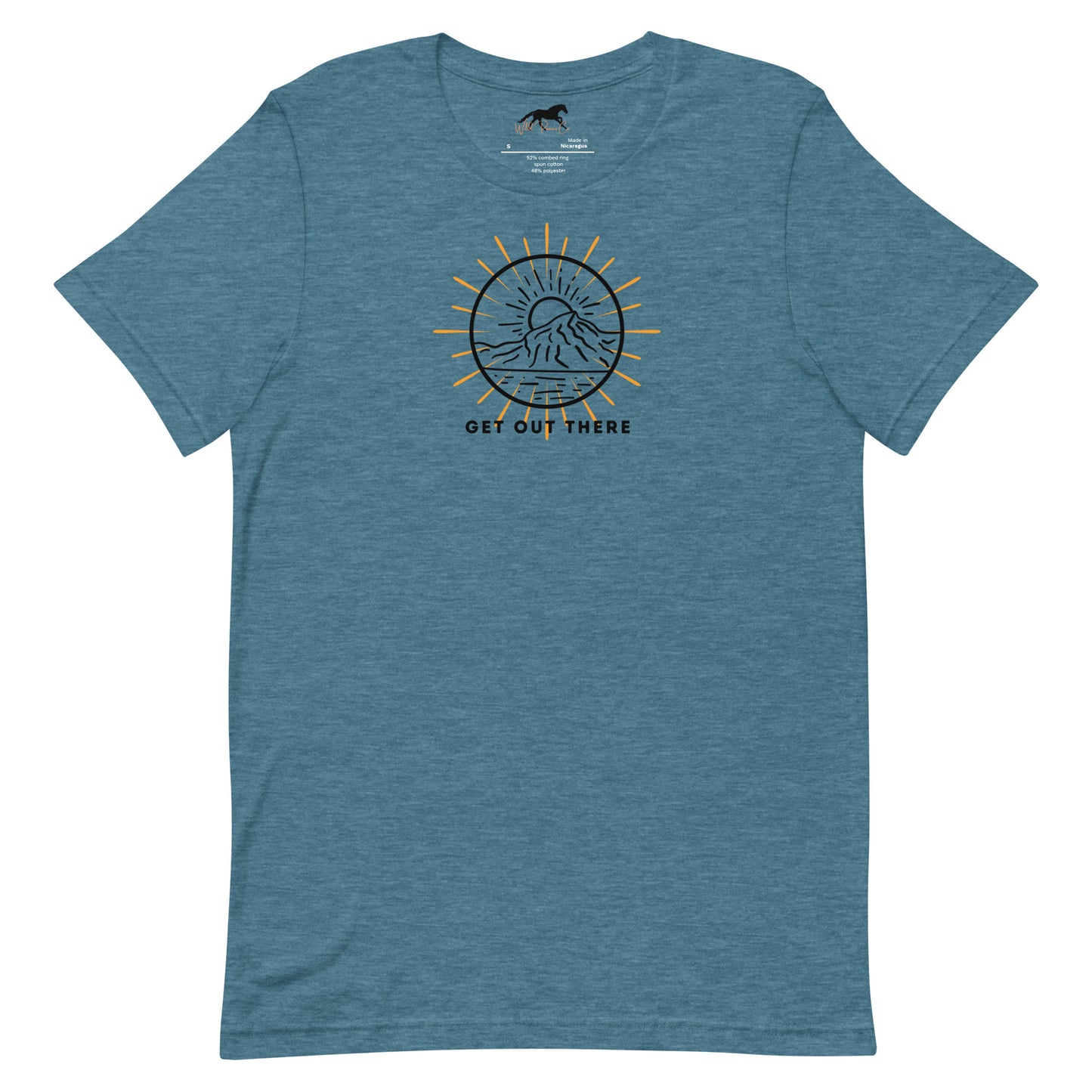 Unisex T-shirt - Sun, mountain in a circle