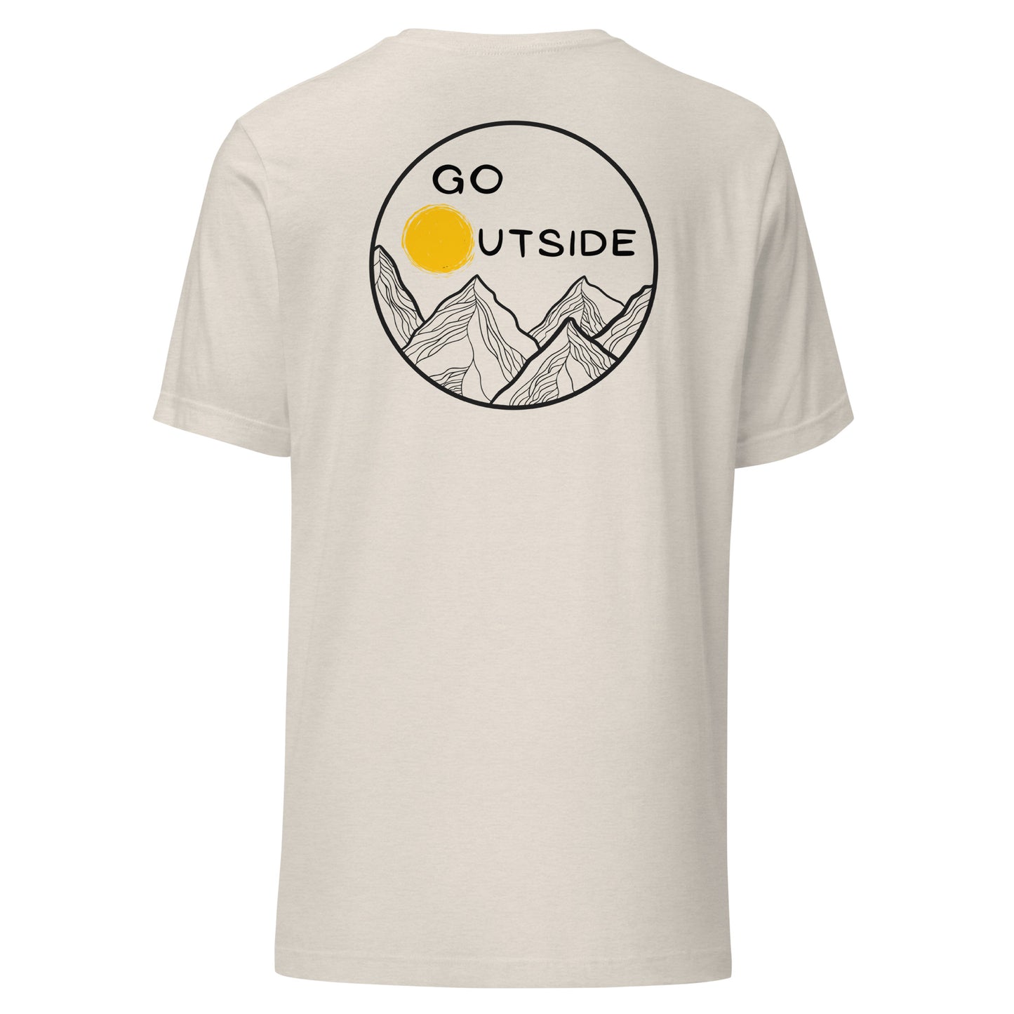 Unisex T-shirt - back design, go outside, mountains