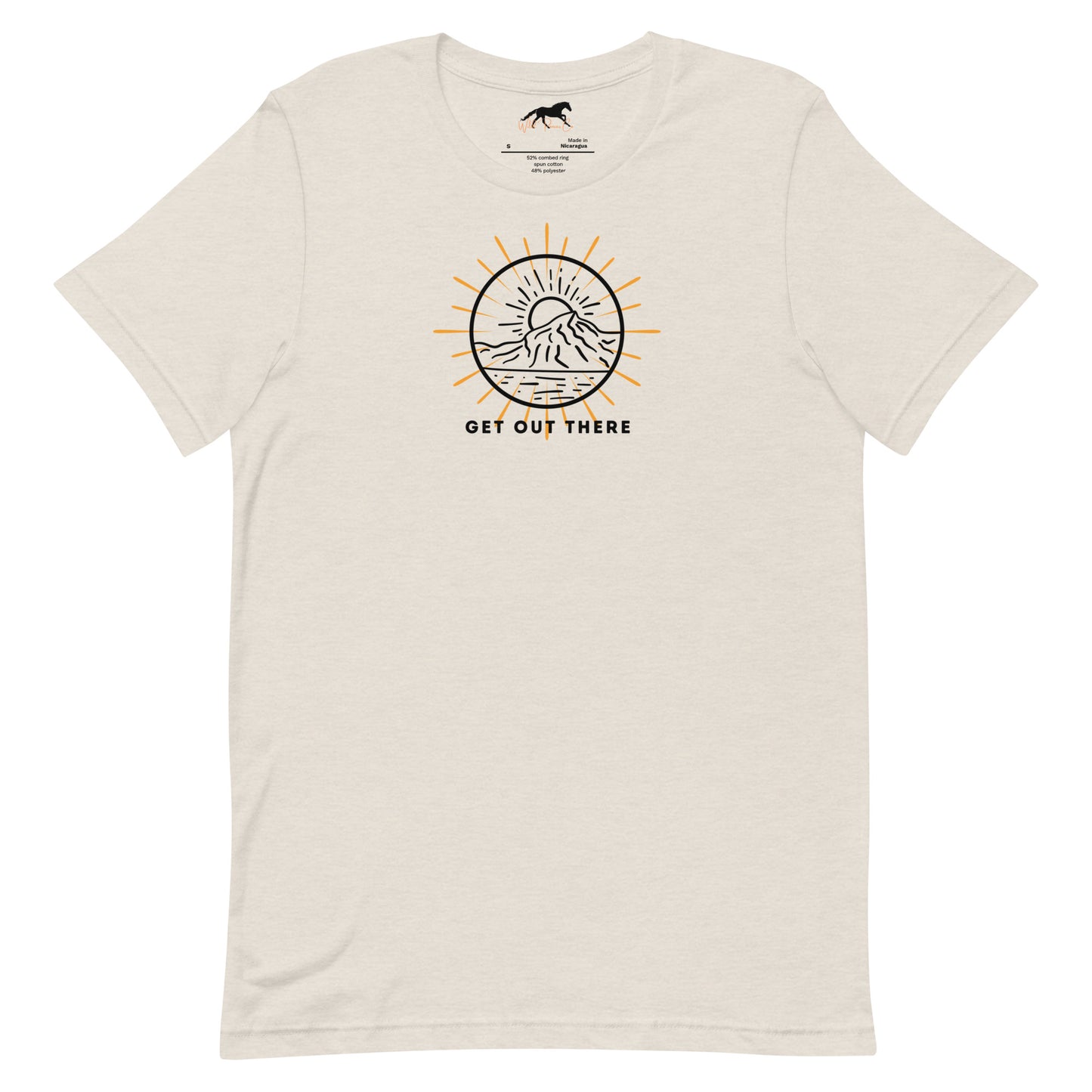 Unisex T-shirt - Sun, mountain in a circle