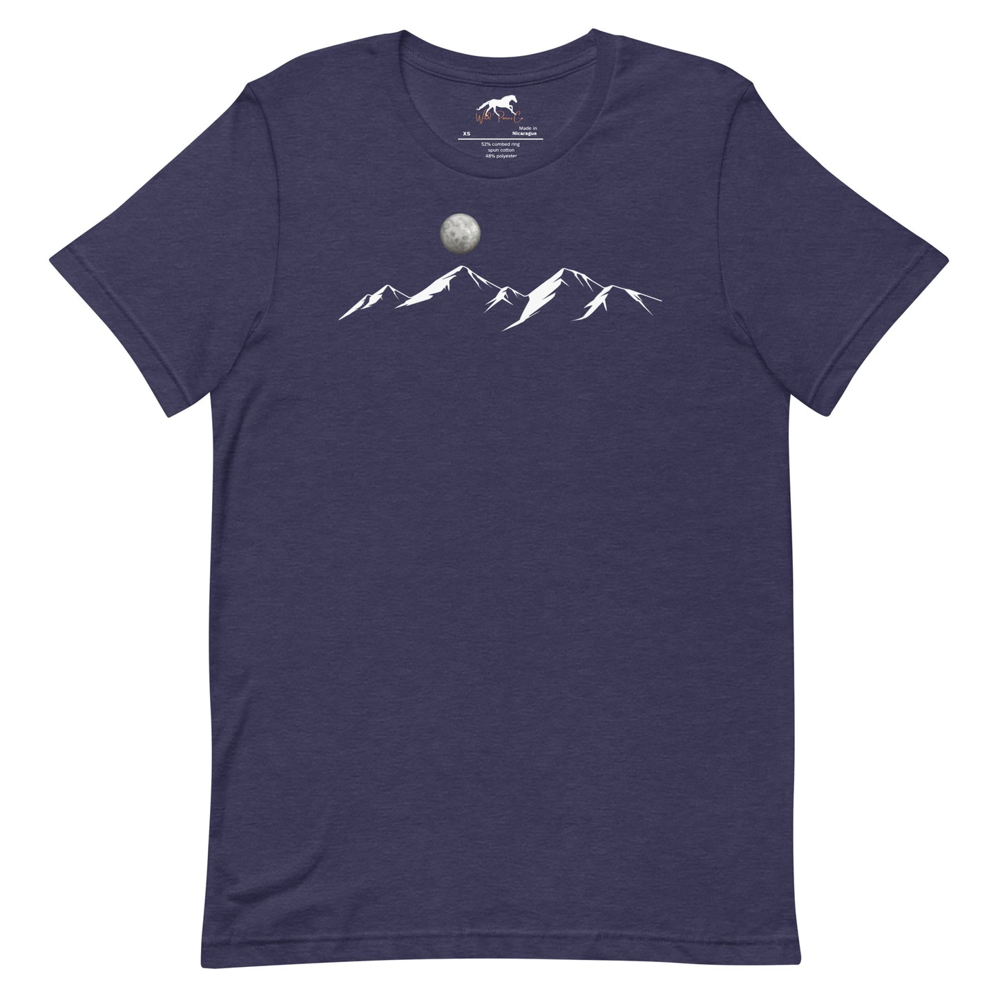 Unisex T-shirt with simply stated mountains and the moon