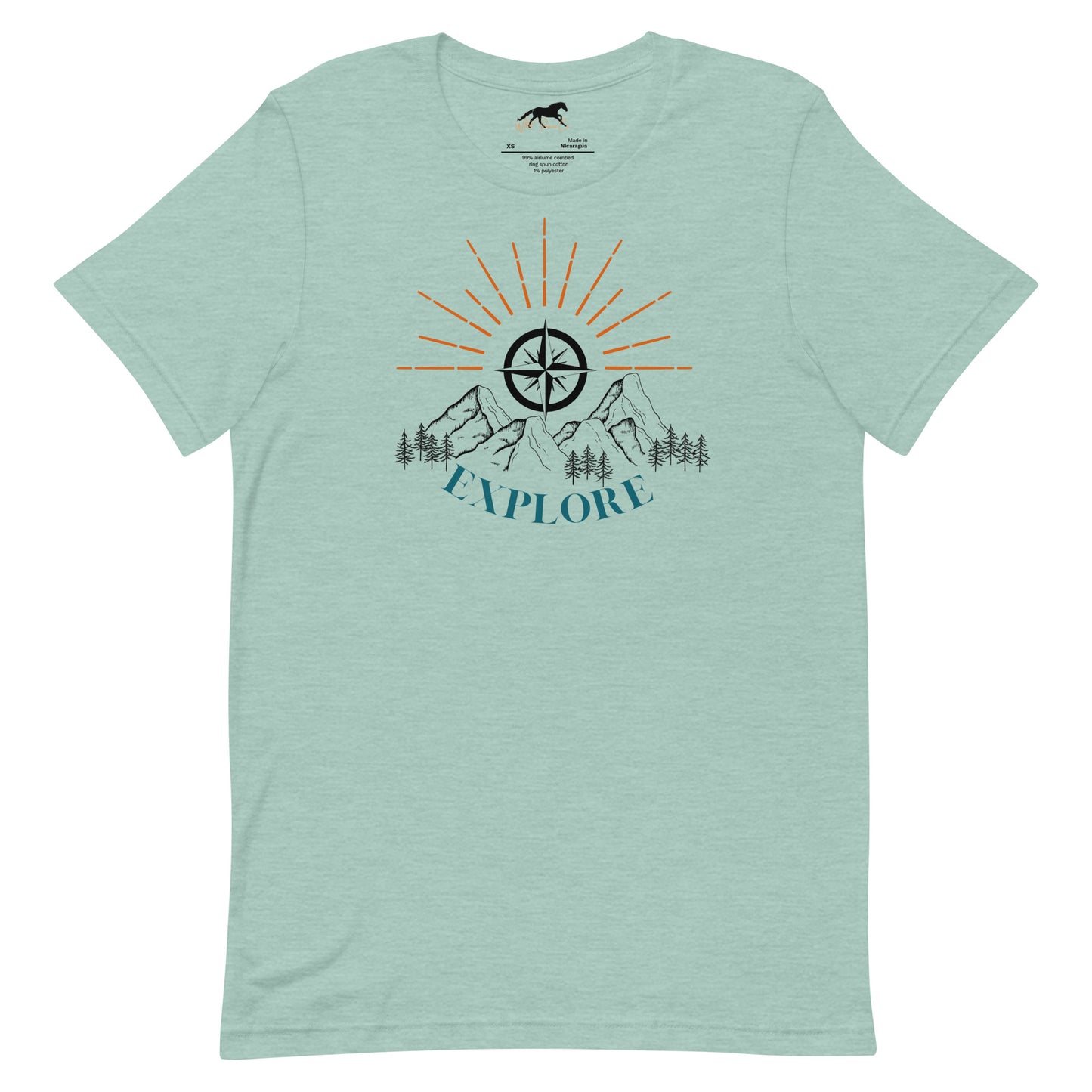 Unisex T-shirt - Mountains, compass, explore