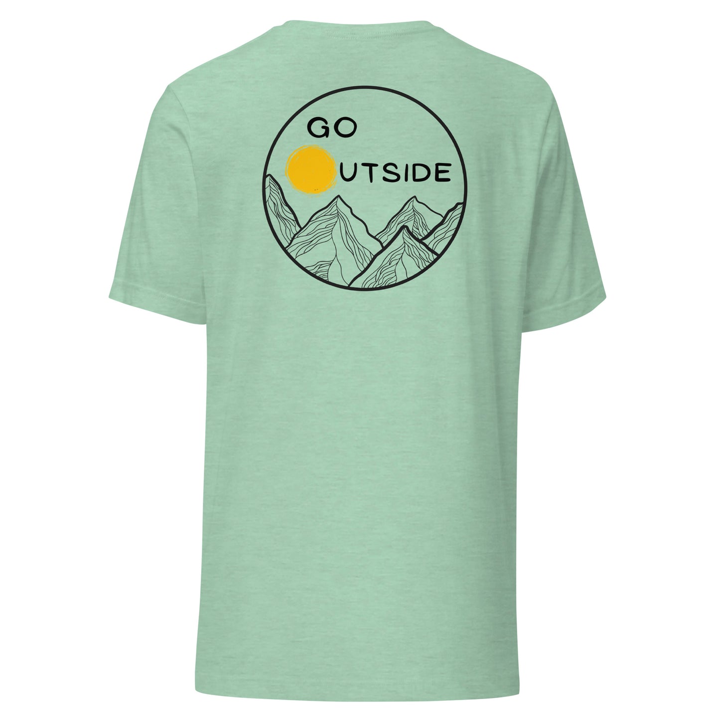 Unisex T-shirt - back design, go outside, mountains