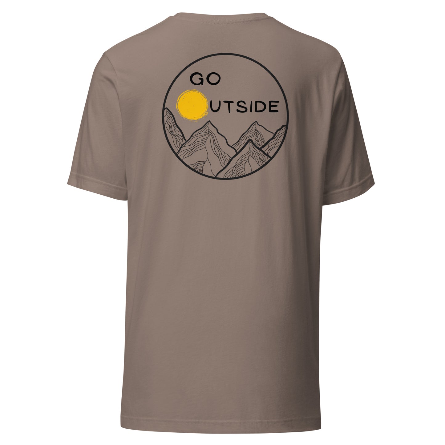 Unisex T-shirt - back design, go outside, mountains