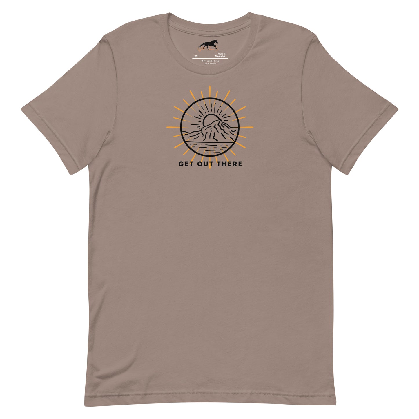 Unisex T-shirt - Sun, mountain in a circle