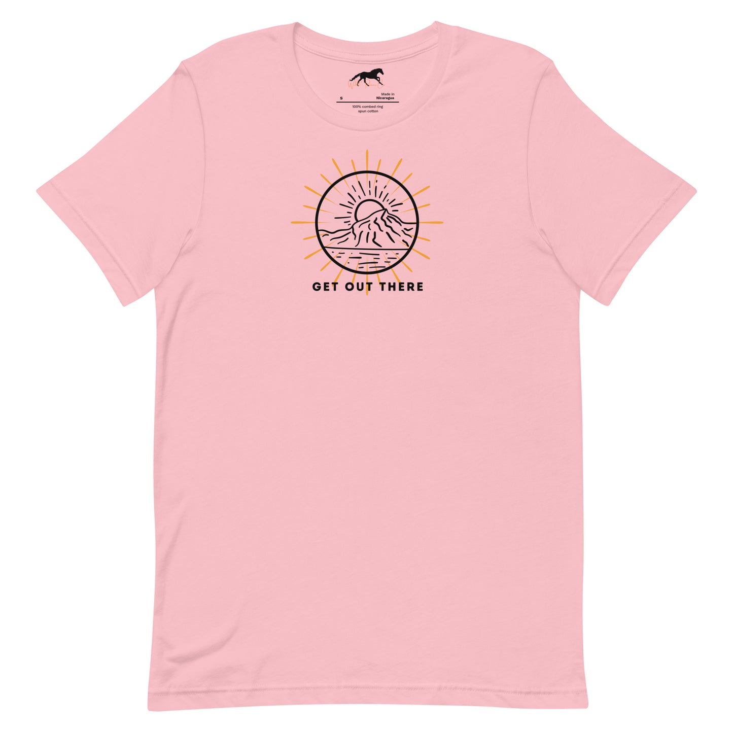 Unisex T-shirt - Sun, mountain in a circle