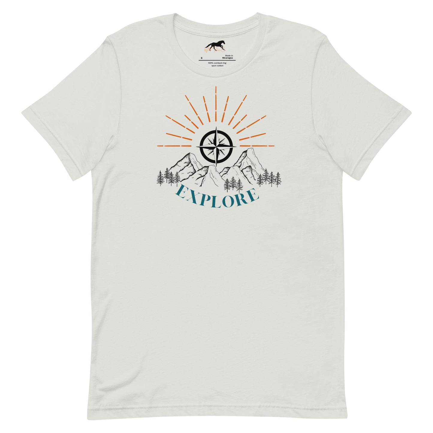 Unisex T-shirt - Mountains, compass, explore