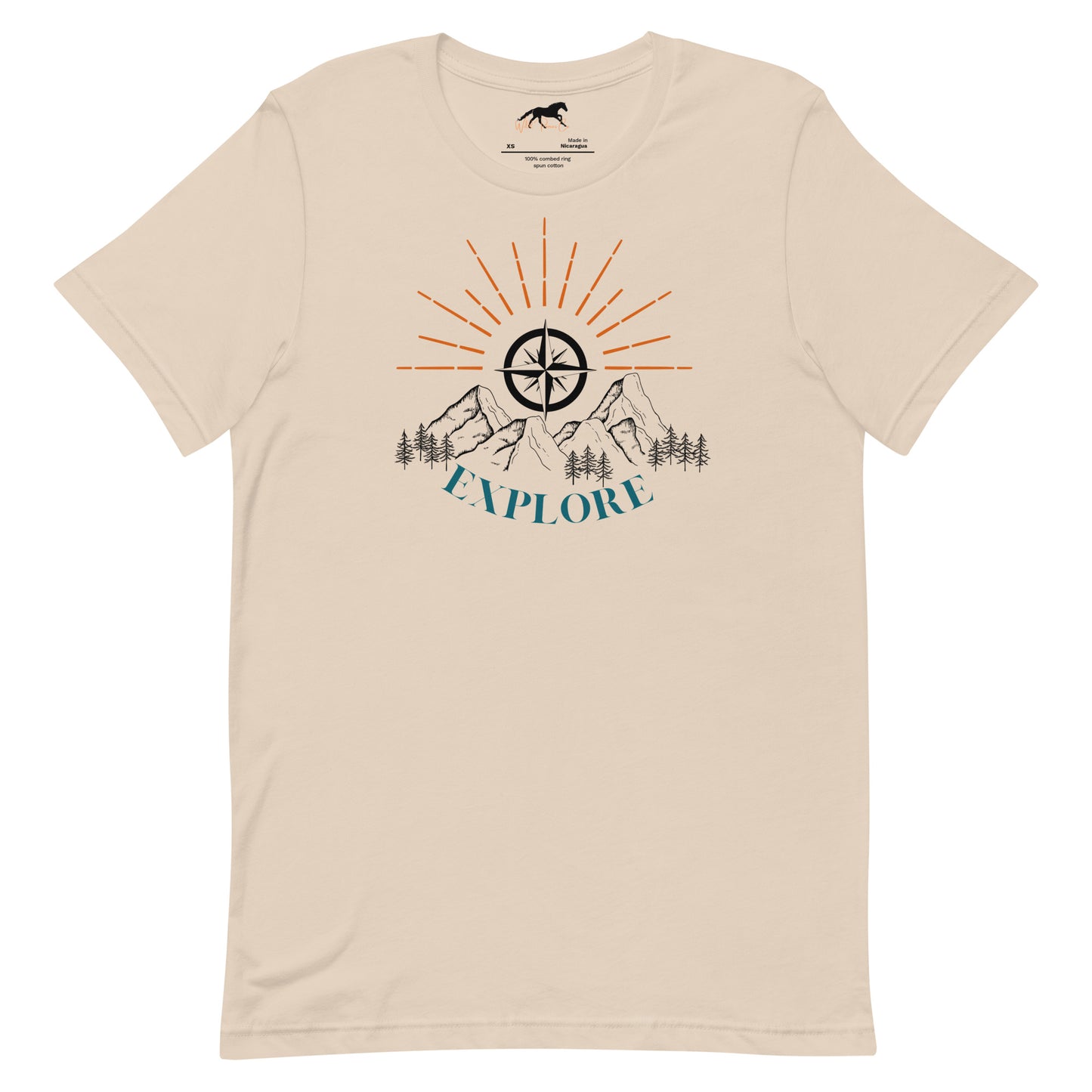 Unisex T-shirt - Mountains, compass, explore